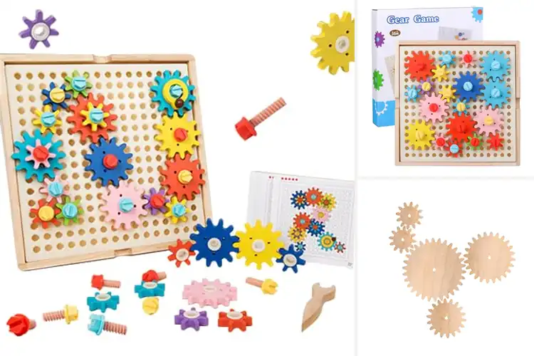 Detailed view of 10 Best Wooden Gear Sets for Kids: Boost Creativity & Skills
